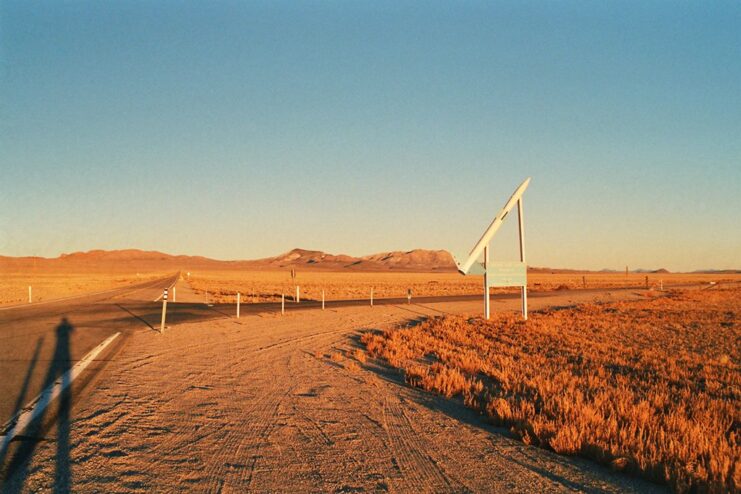 Entrance road to the Tonopah Test Range (TTR), better known as 